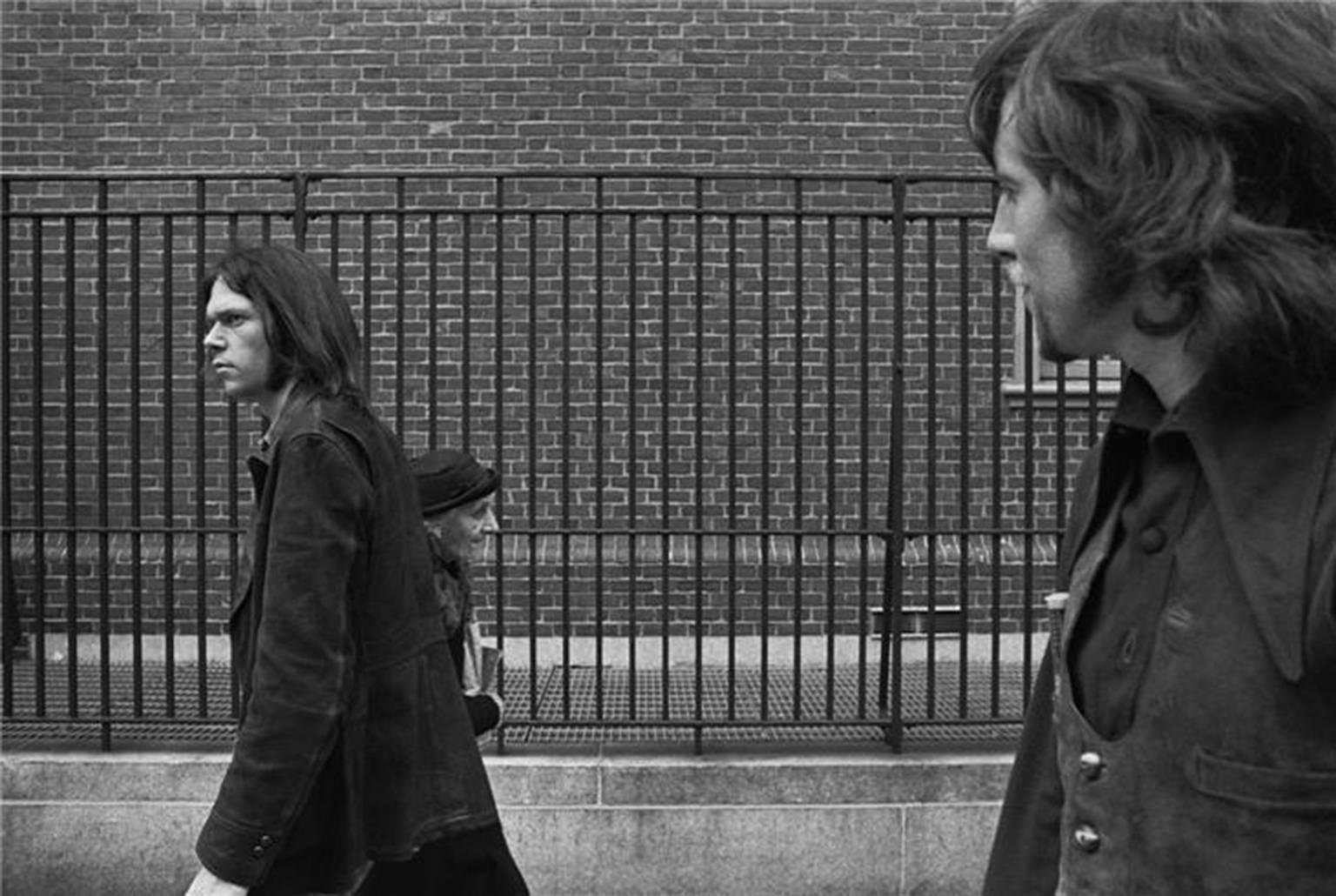 Joel Bernstein Black and White Photograph - Neil Young and Graham Nash, New York, NY 1970
