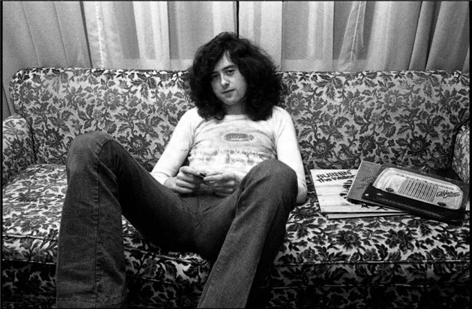 Neal Preston Black and White Photograph - Jimmy Page, 1975