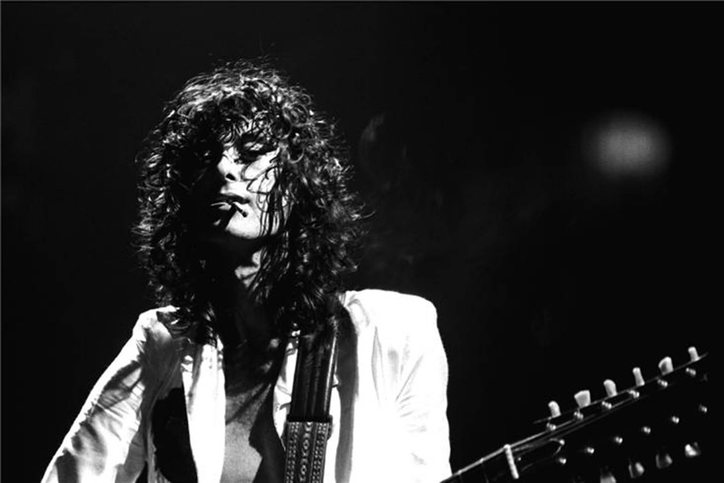 Neal Preston Black and White Photograph - Jimmy Page 1977
