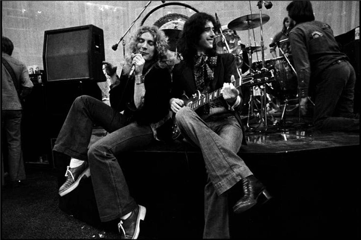 Neal Preston Black and White Photograph - Jimmy Page & Robert Plant 1975