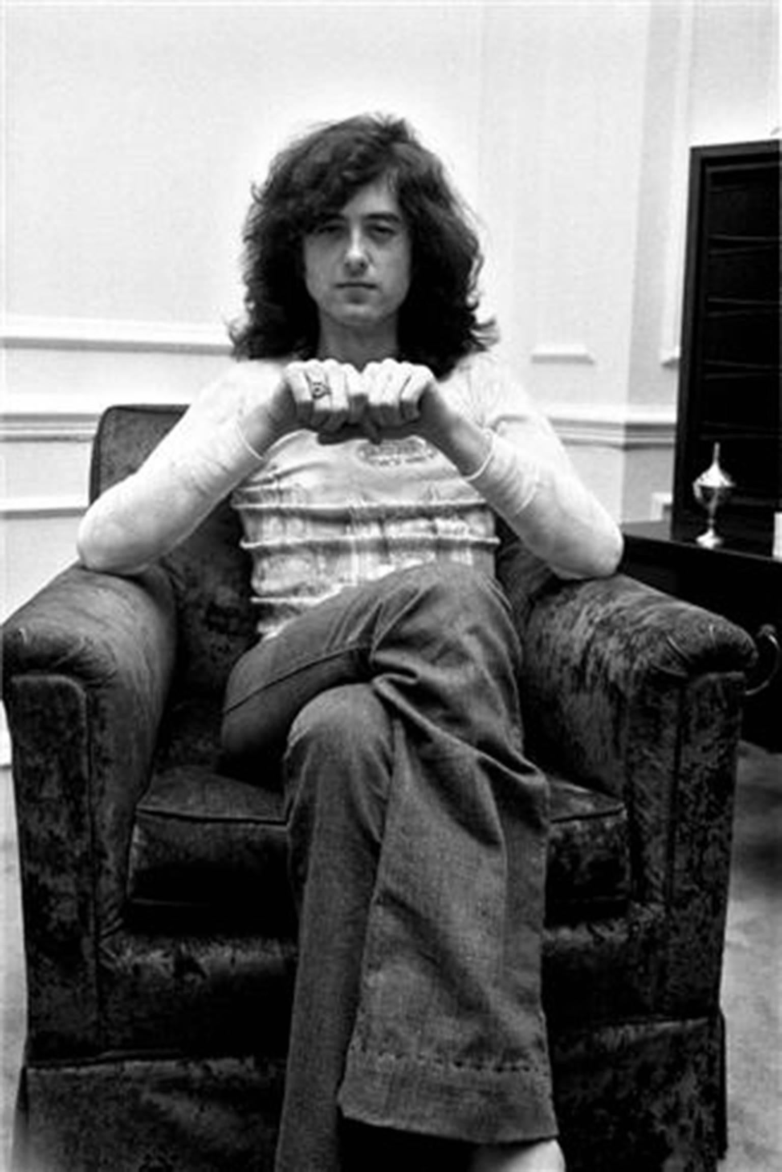 Neal Preston Black and White Photograph - Jimmy Page, Chicago, IL 1975