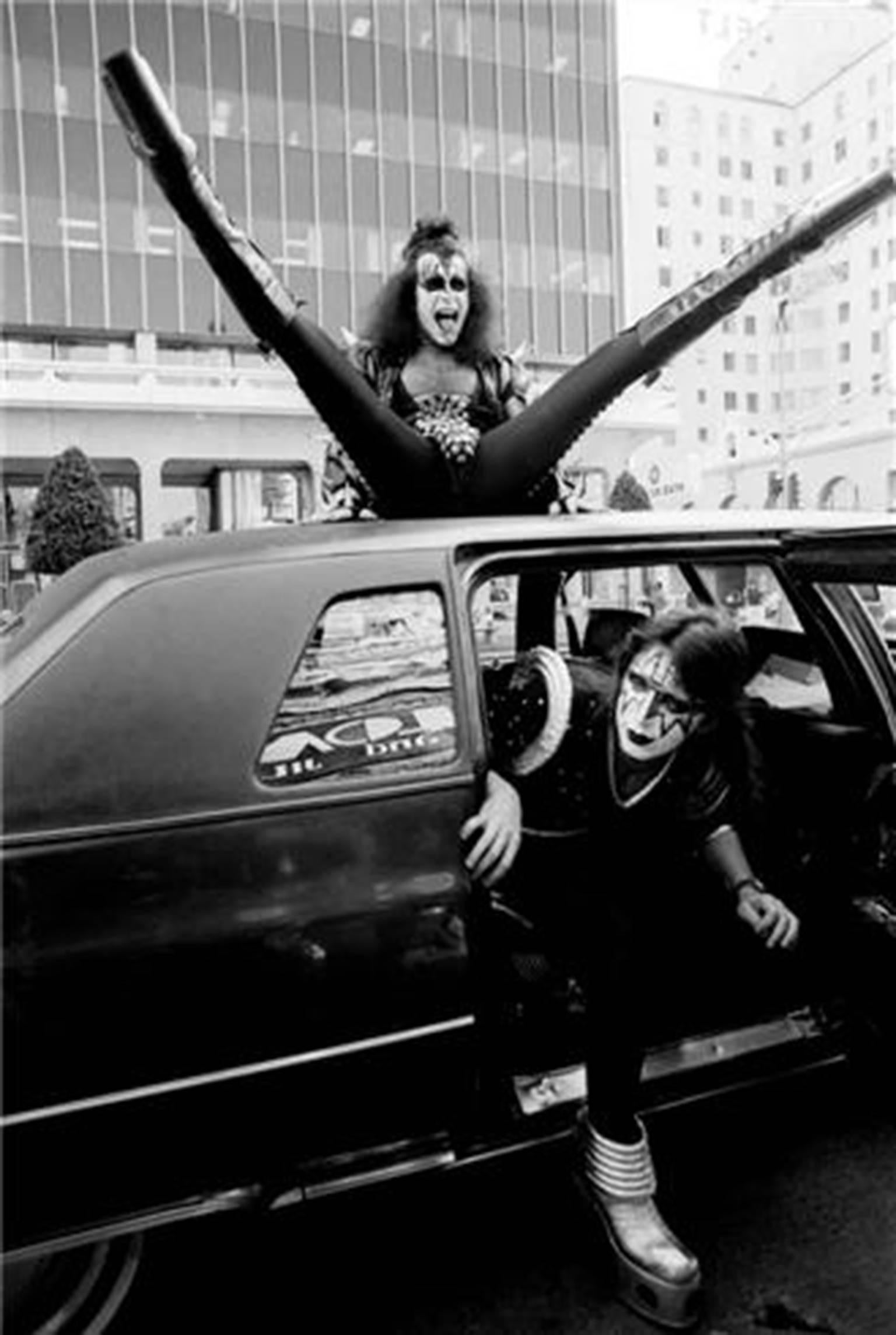 Neal Preston Black and White Photograph - Gene Simmons & Ace Frehley, Hollywood, CA 1976