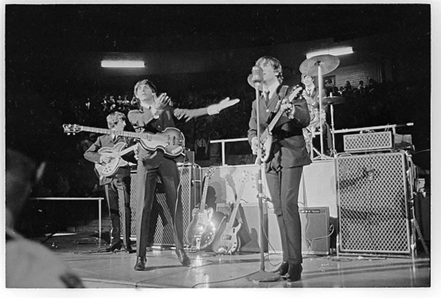 Curt Gunther Black and White Photograph - The Beatles on Stage