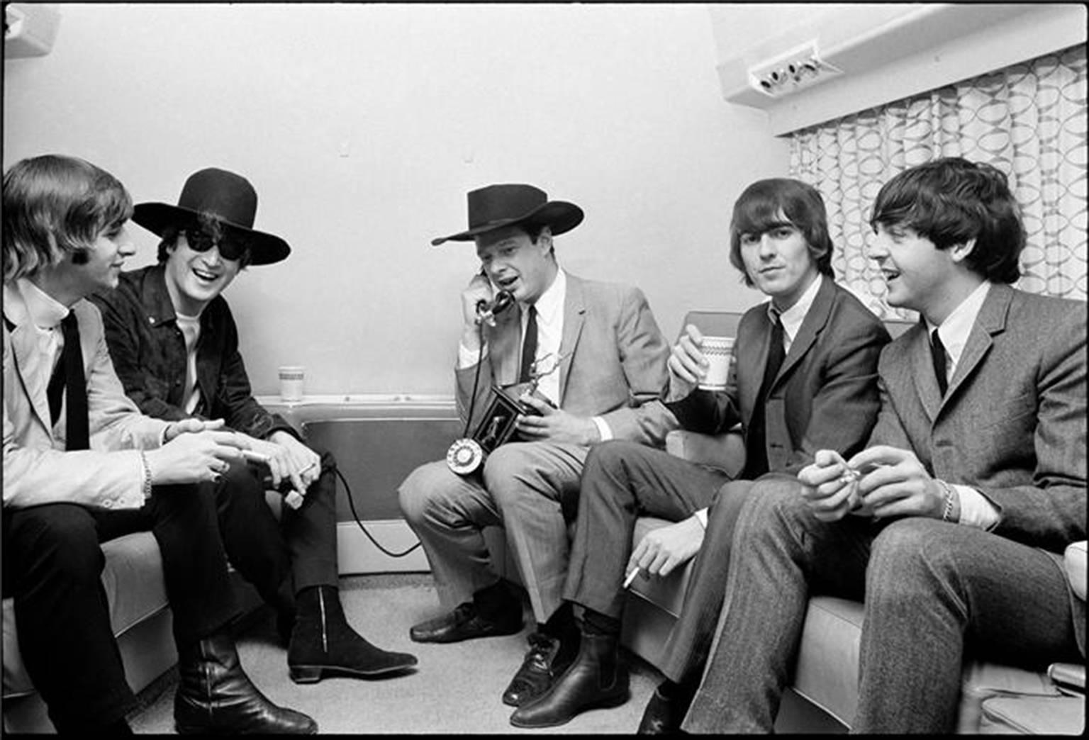 Curt Gunther Black and White Photograph - The Beatles and their Manager