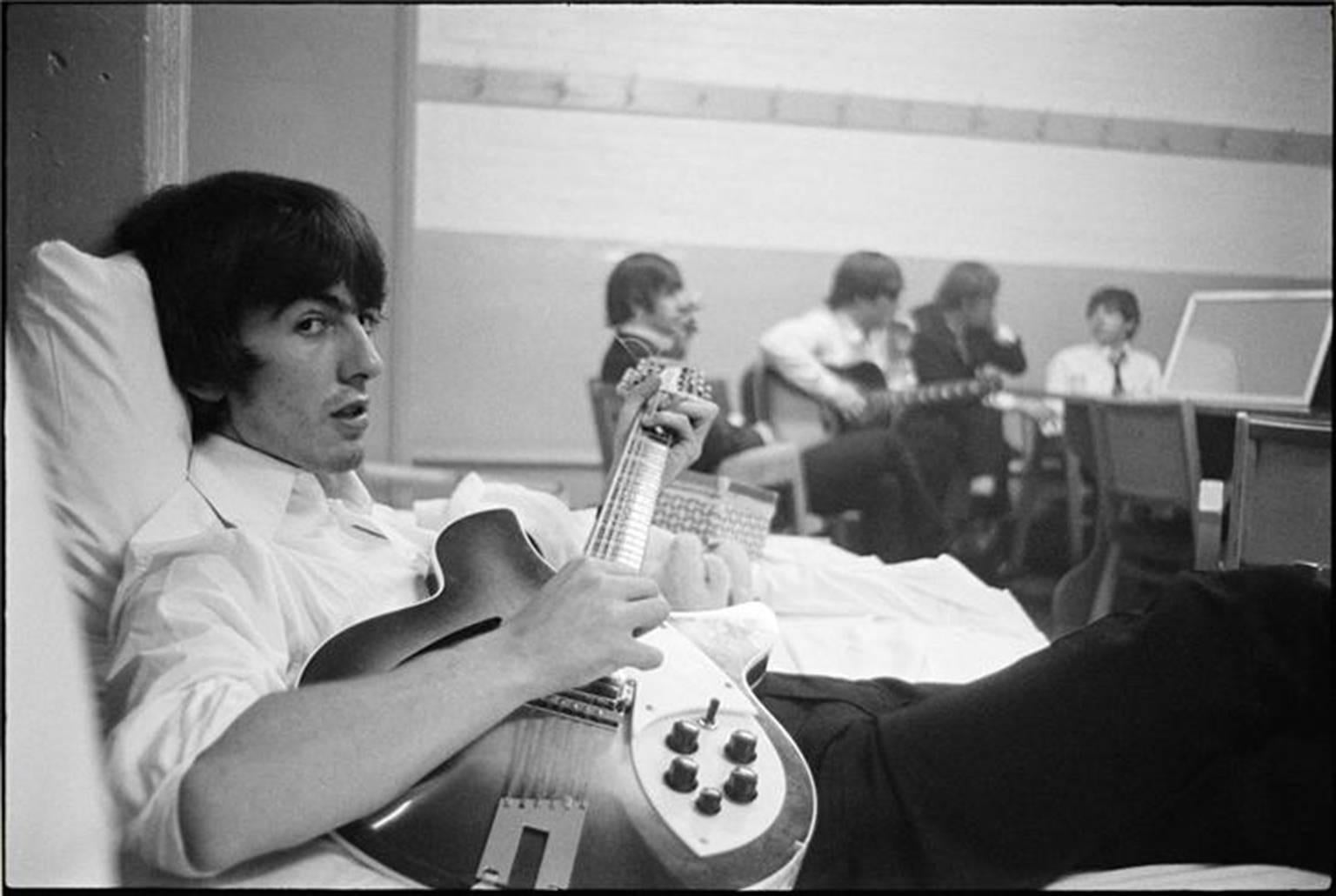 Curt Gunther Black and White Photograph - George Harrison with Guitar