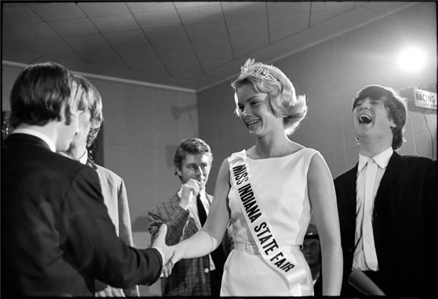 Curt Gunther Black and White Photograph - The Beatles with Miss Indiana State Fair