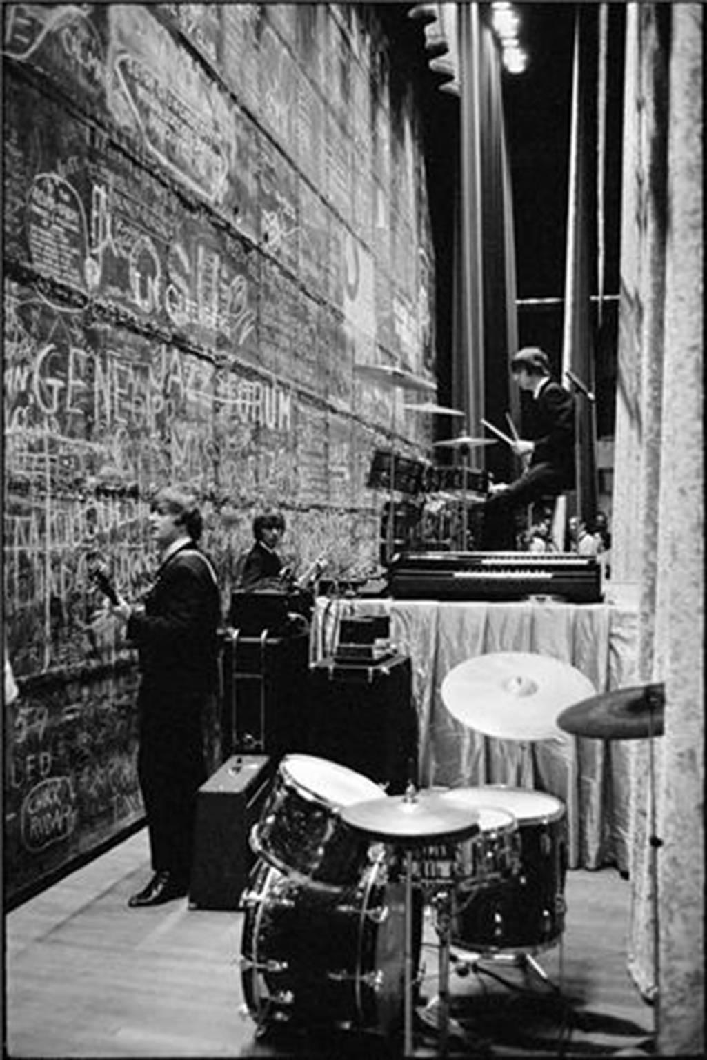 Curt Gunther Black and White Photograph - The Beatles Backstage