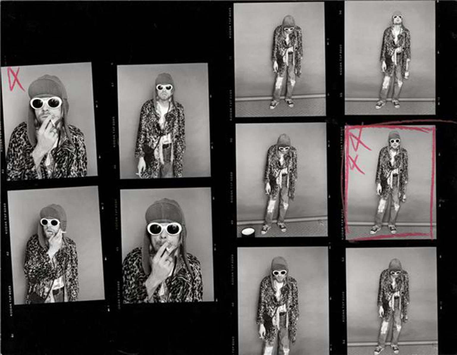 Jesse Frohman Black and White Photograph - Kurt Cobain; Contact Sheet No. 1