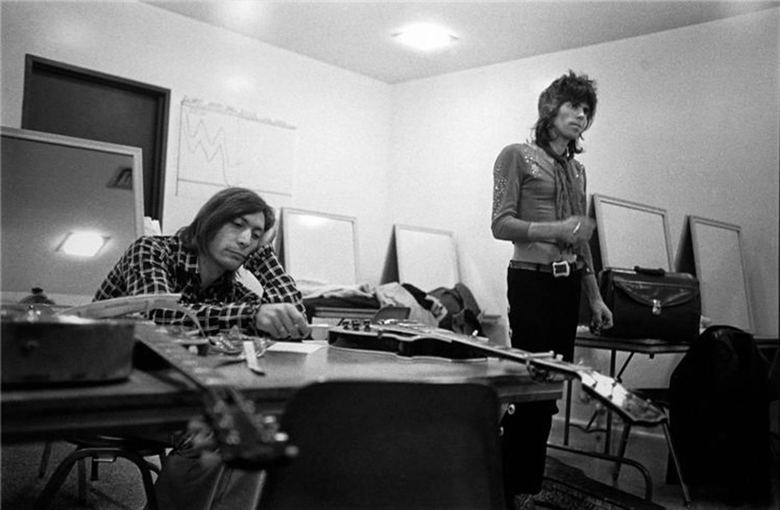 Ethan Russell Black and White Photograph - Rolling Stones Backstage