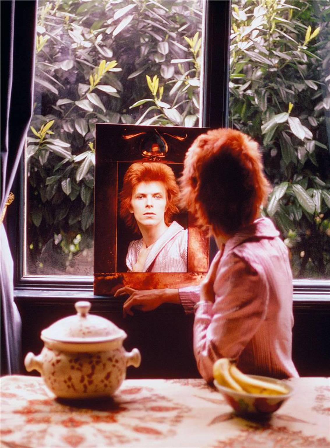 Mick Rock Portrait Photograph - David Bowie, Mirror Mirror