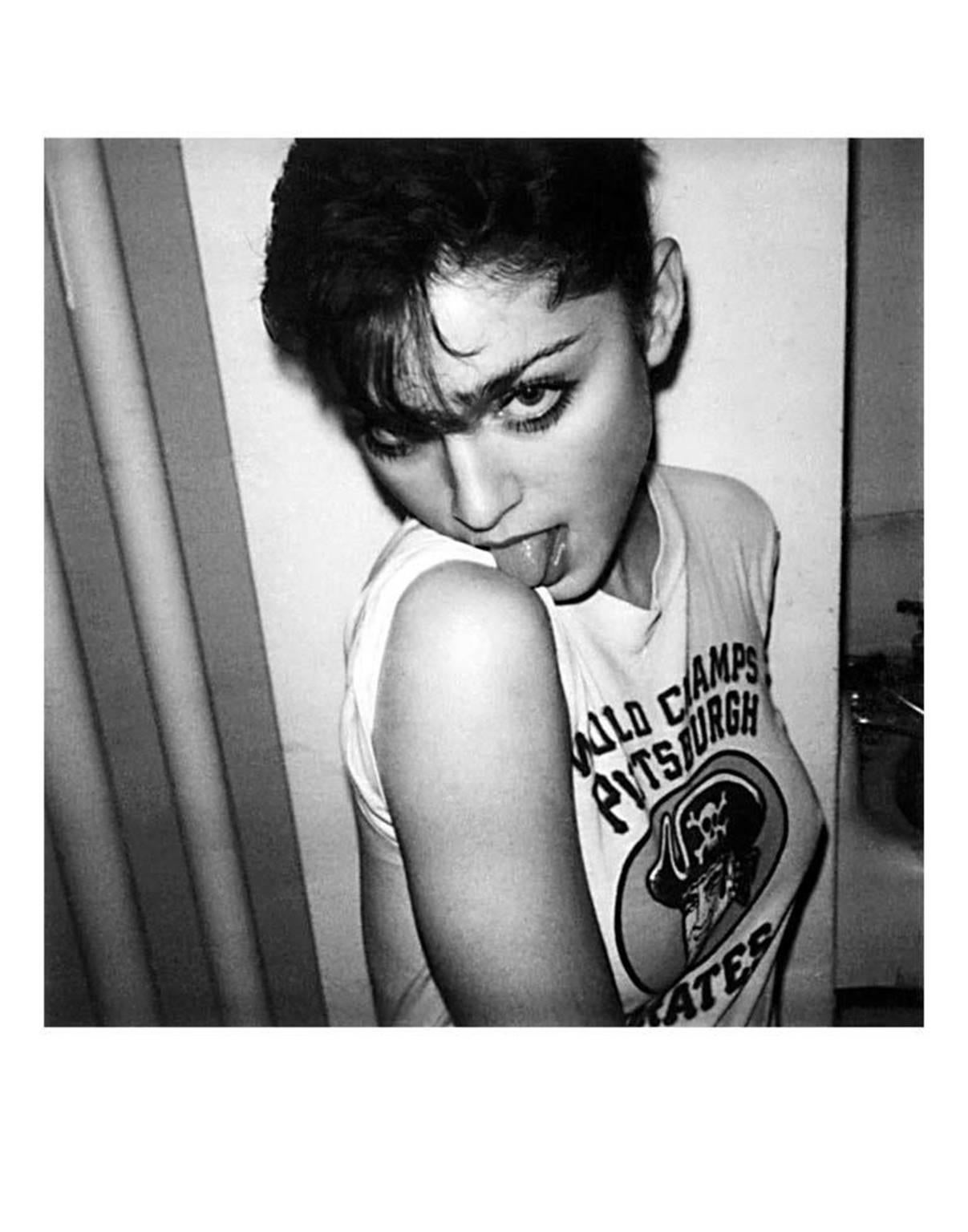 Mick Rock Black and White Photograph - Madonna 1980