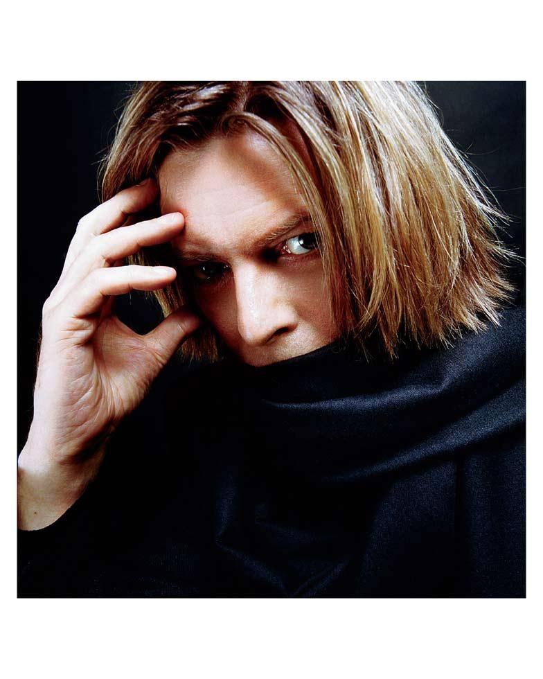 Mick Rock Portrait Photograph - David Bowie with Black Scarf