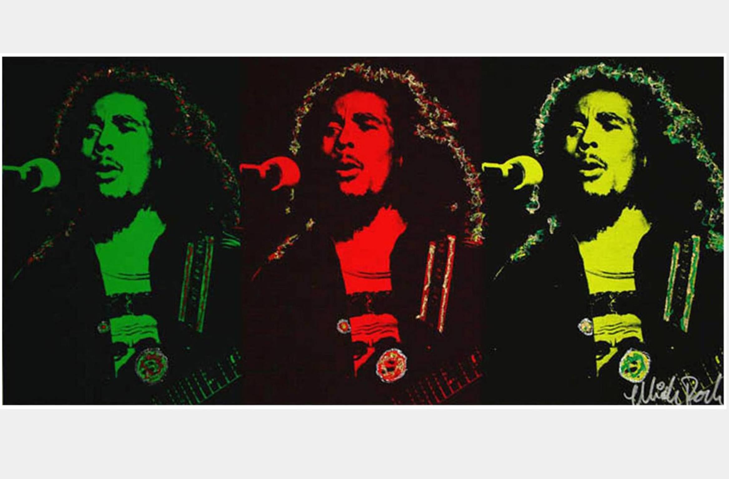 Mick Rock Abstract Painting - Bob Marley Triptych