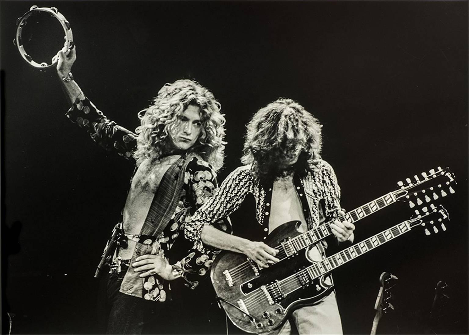 Jay Dickman Black and White Photograph - Robert Plant & Jimmy Page