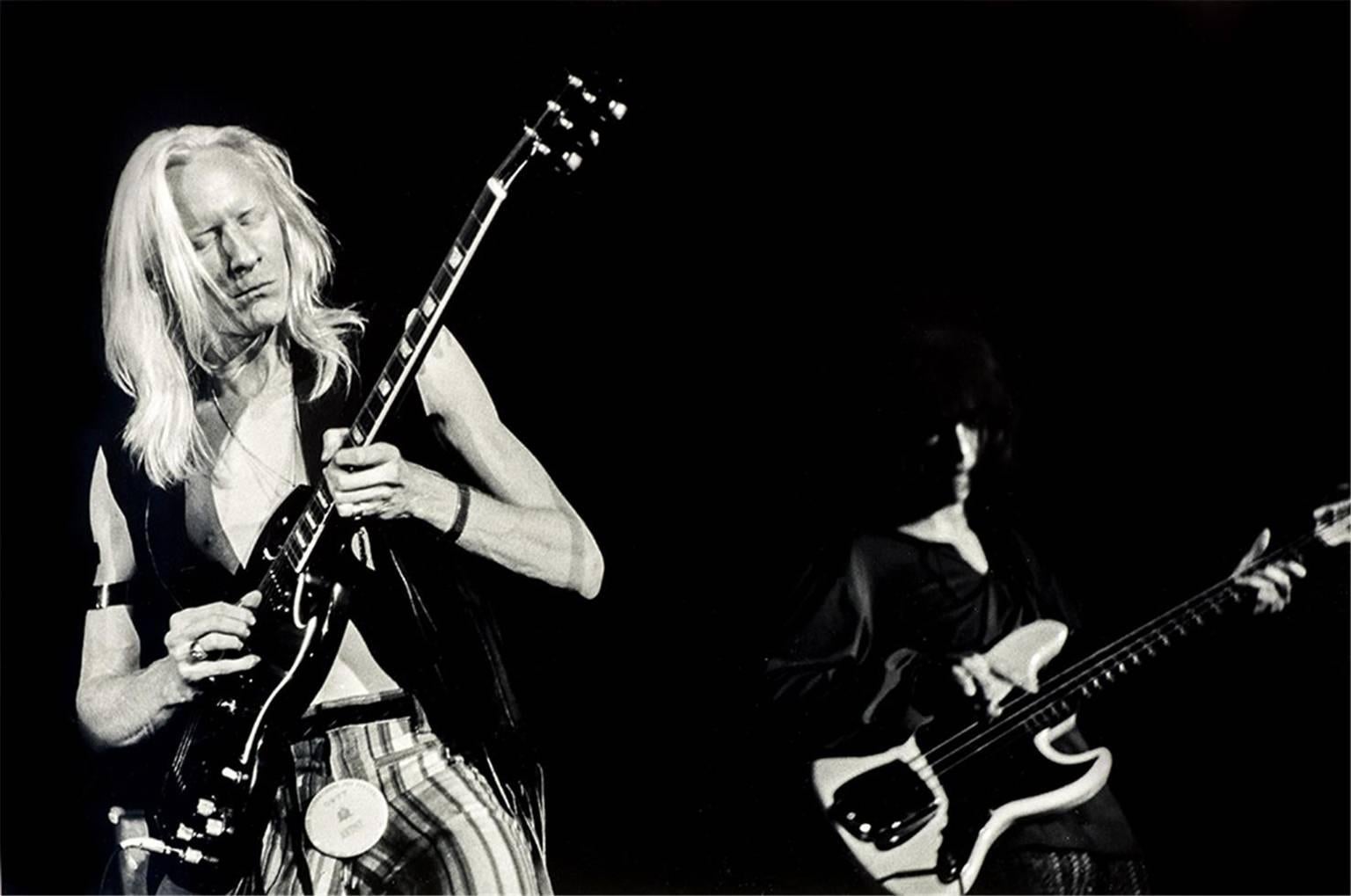 Jay Dickman Black and White Photograph - Johnny Winter at Texas Pop Music Festival