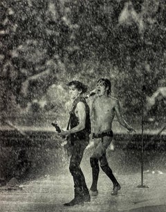 Mick Jagger & Keith Richards in Dallas Rainstorm Performing, 1981