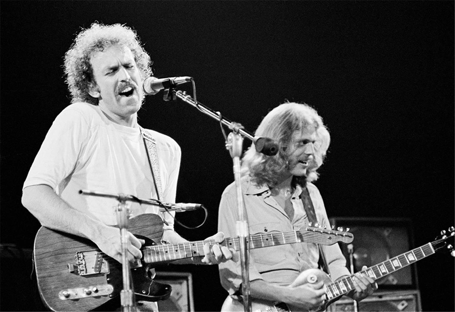 Bill Green Black and White Photograph - Bernie Leadon & Don Felder, 1974