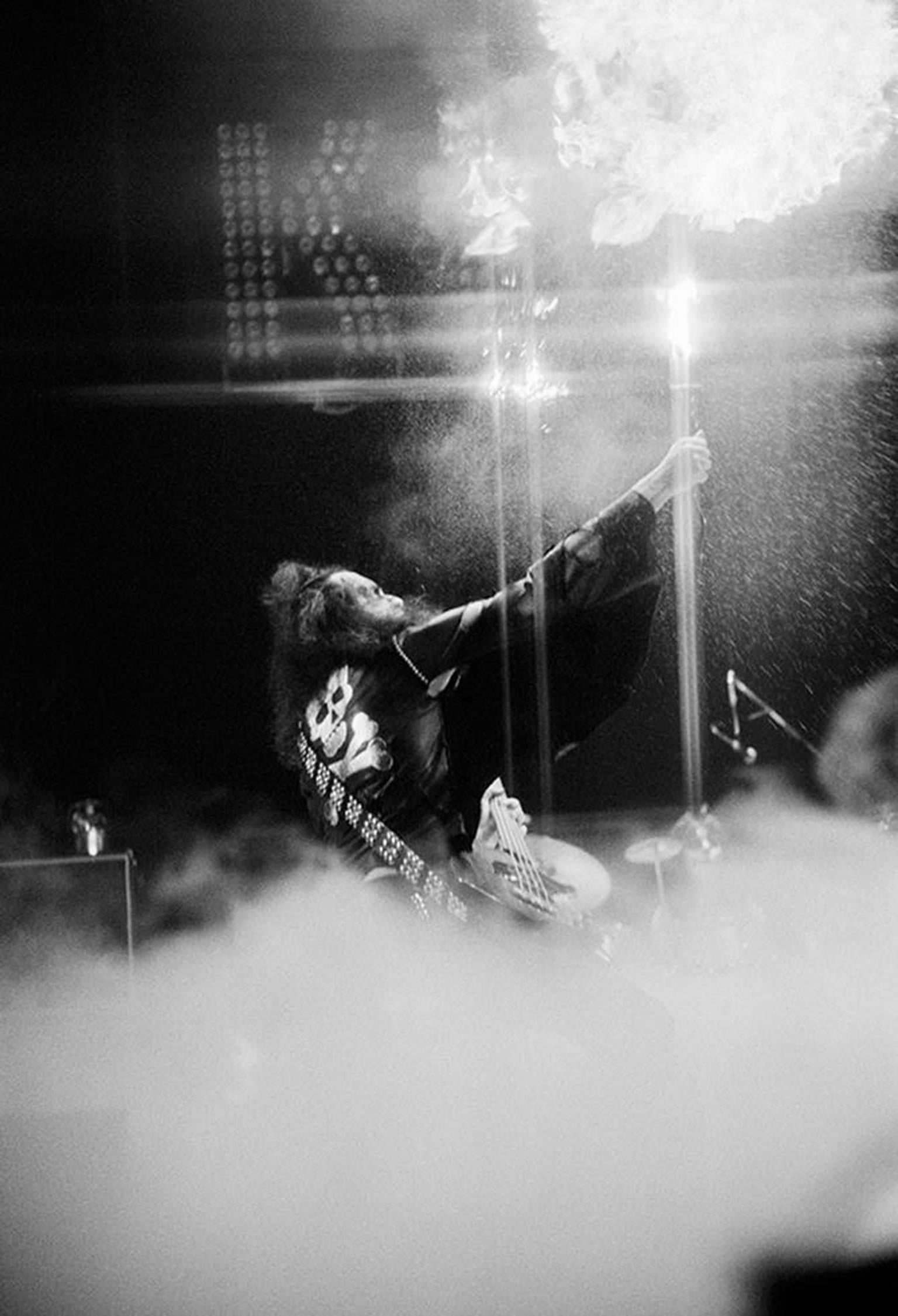 Bill Green Black and White Photograph - Gene Simmons Spitting Fire, 1973
