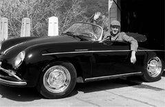 Vintage Steve McQueen in his Porsche, Los Angeles, California, 1960