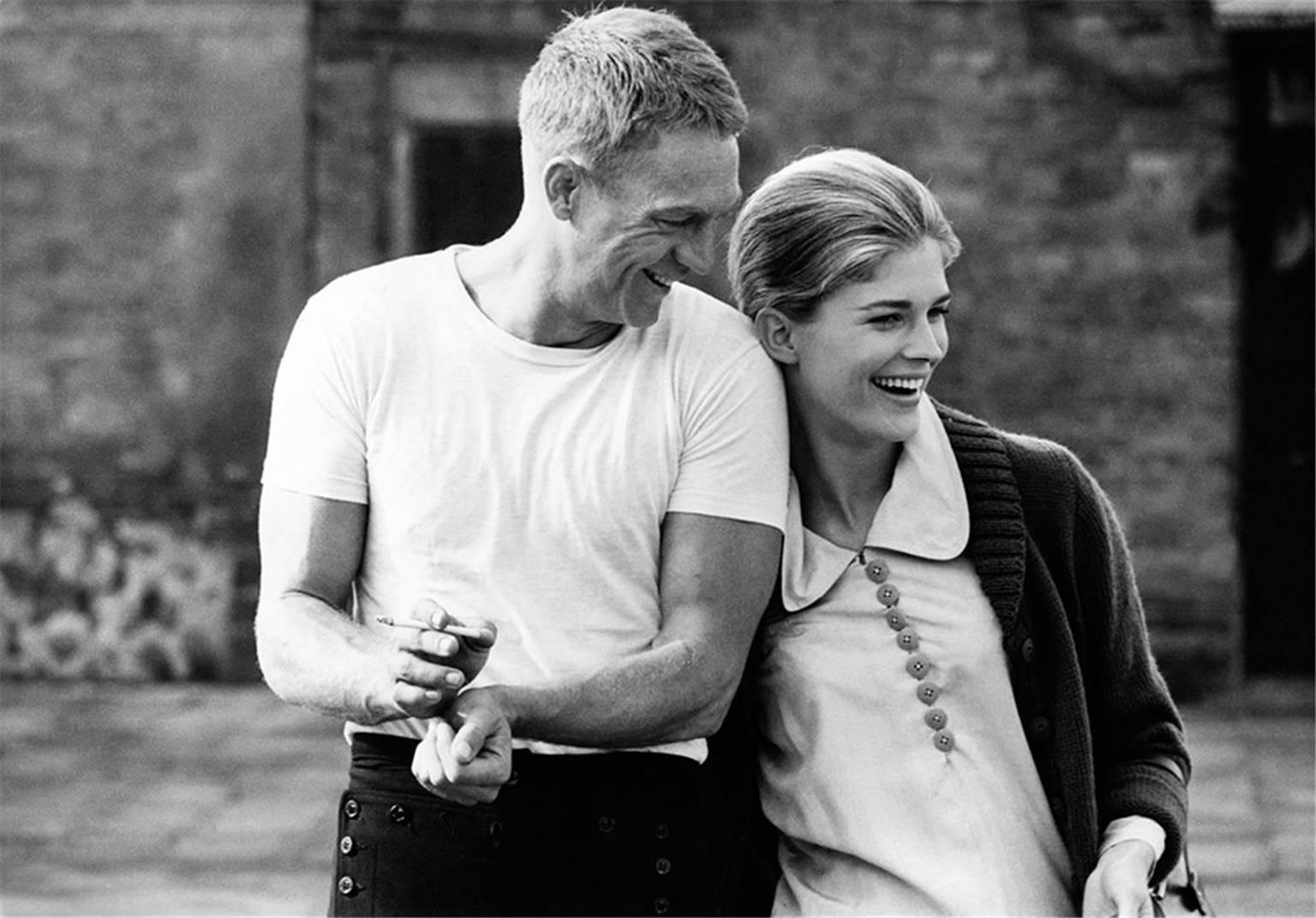 John R. Hamilton Black and White Photograph - Candice Bergen and Steve McQueen, set of “The Sand Pebbles, ” 1966