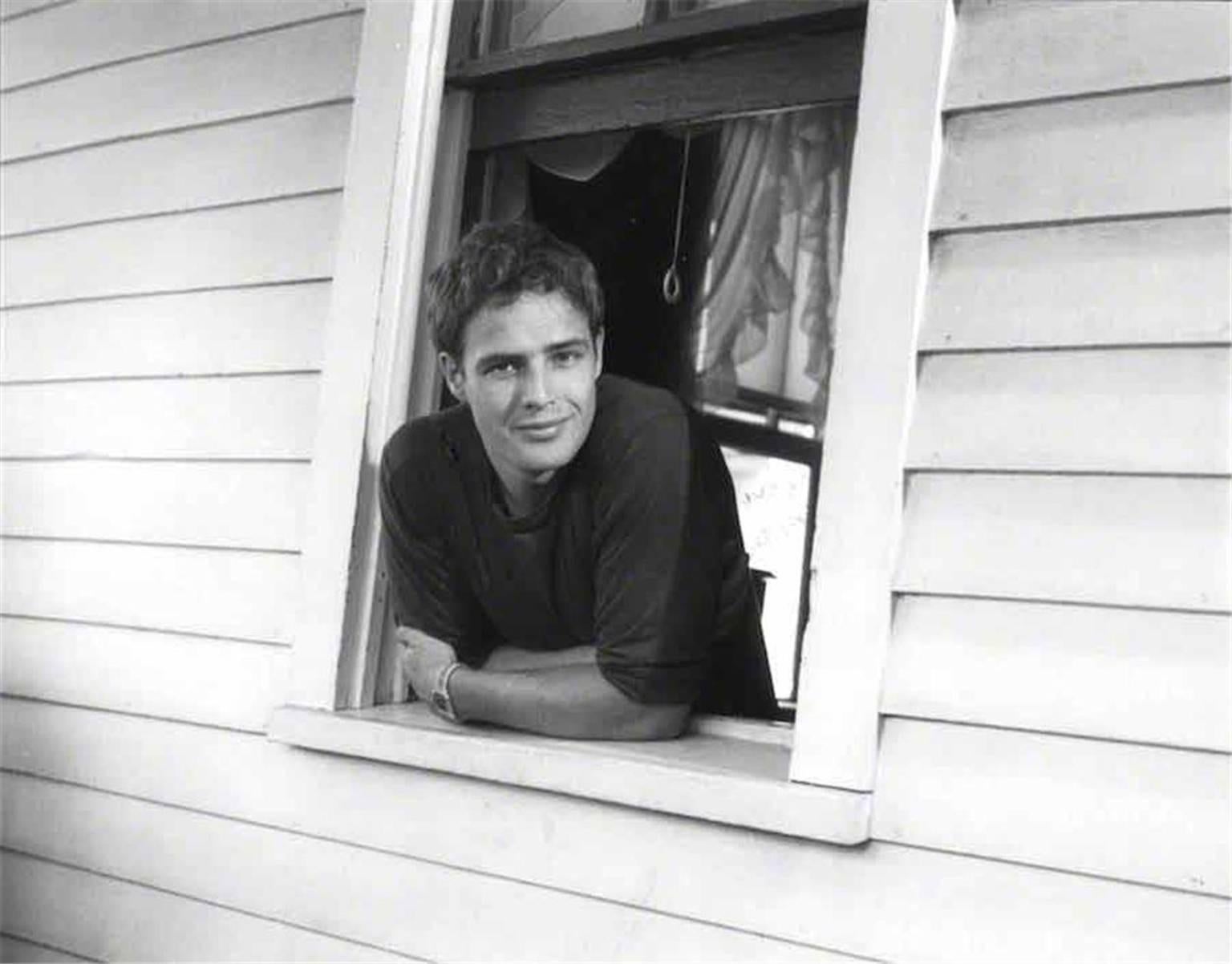 Art Shay Black and White Photograph - Marlon Brando Portrait, 1950