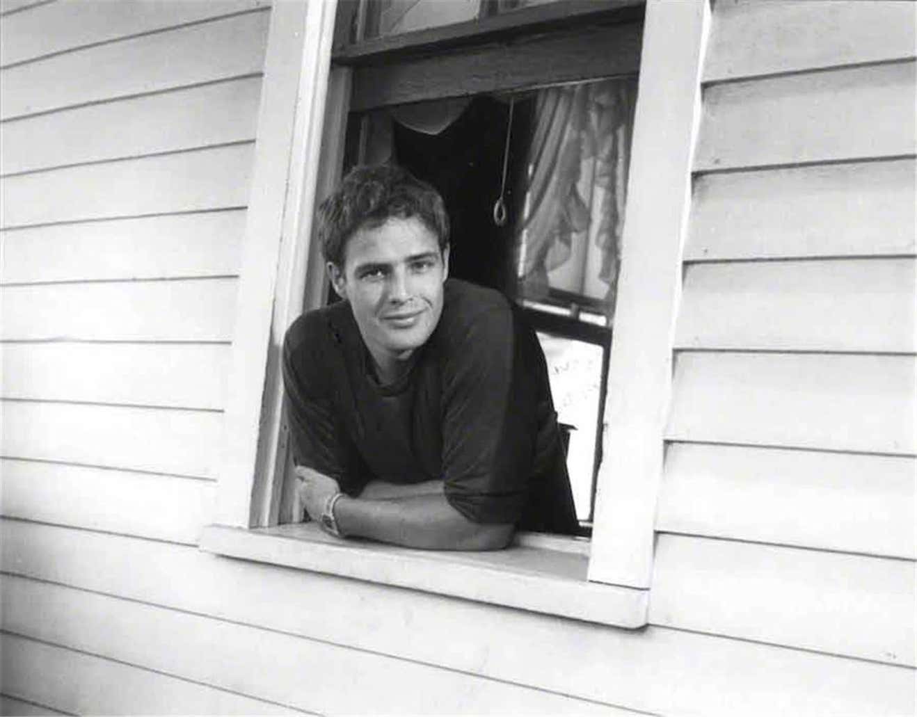 Art Shay Black and White Photograph - Marlon Brando Portrait, 1950.