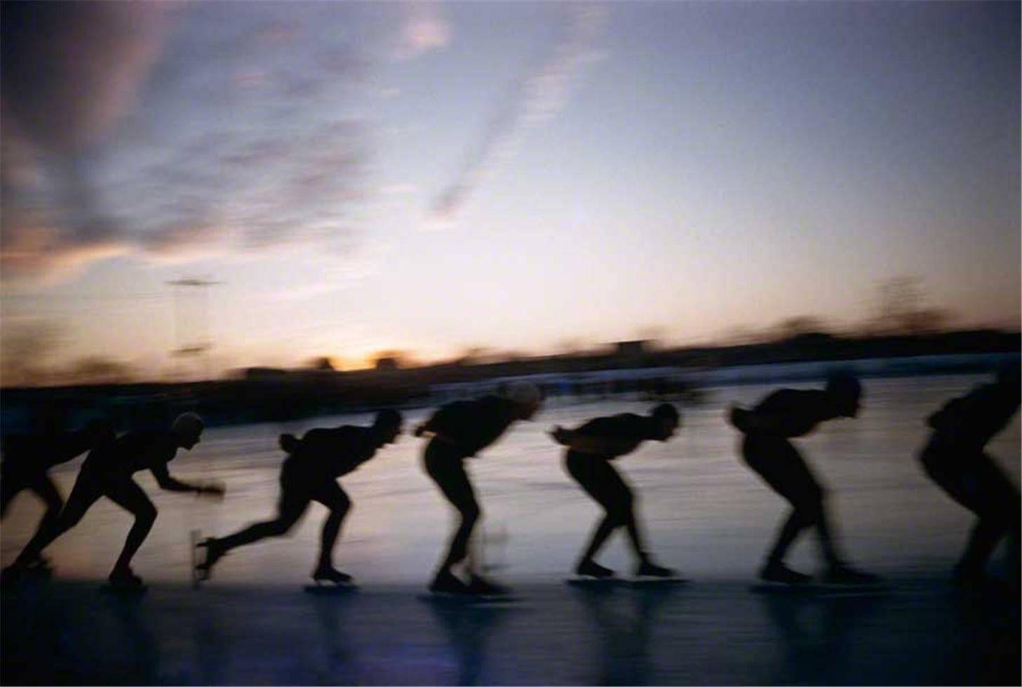 Art Shay Abstract Photograph - Speed Skaters 1956