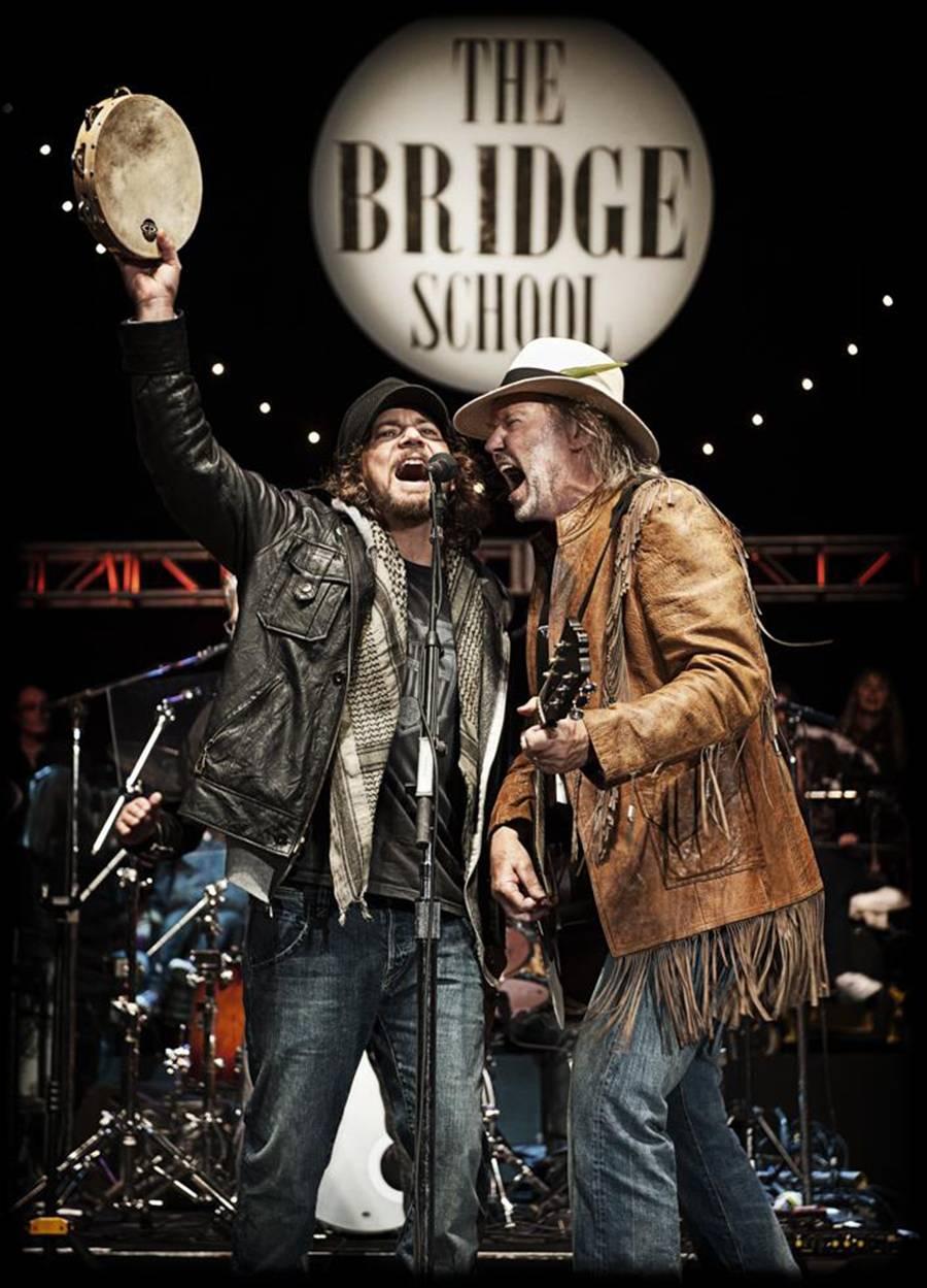 Jay Blakesberg Color Photograph - Eddie Vedder and Neil Young, 2010