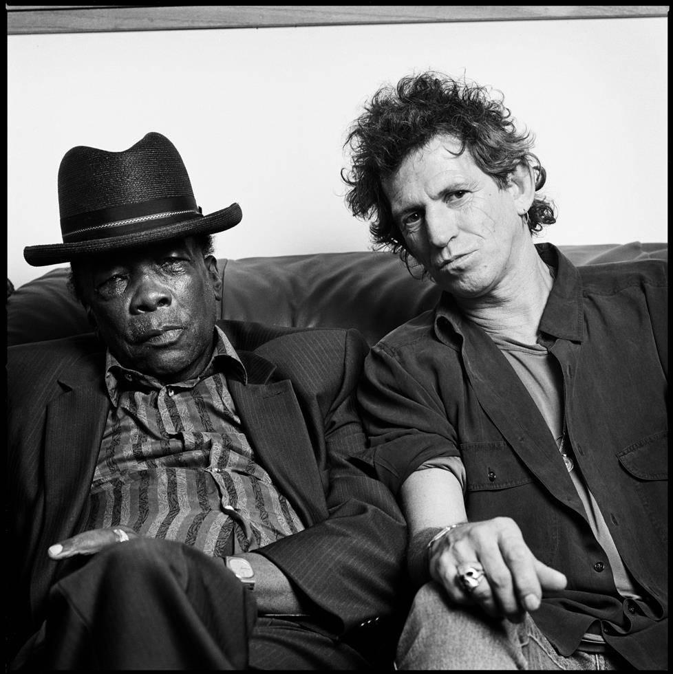 Jay Blakesberg Black and White Photograph - John Lee Hooker and Keith Richards, San Francisco, CA, 1991
