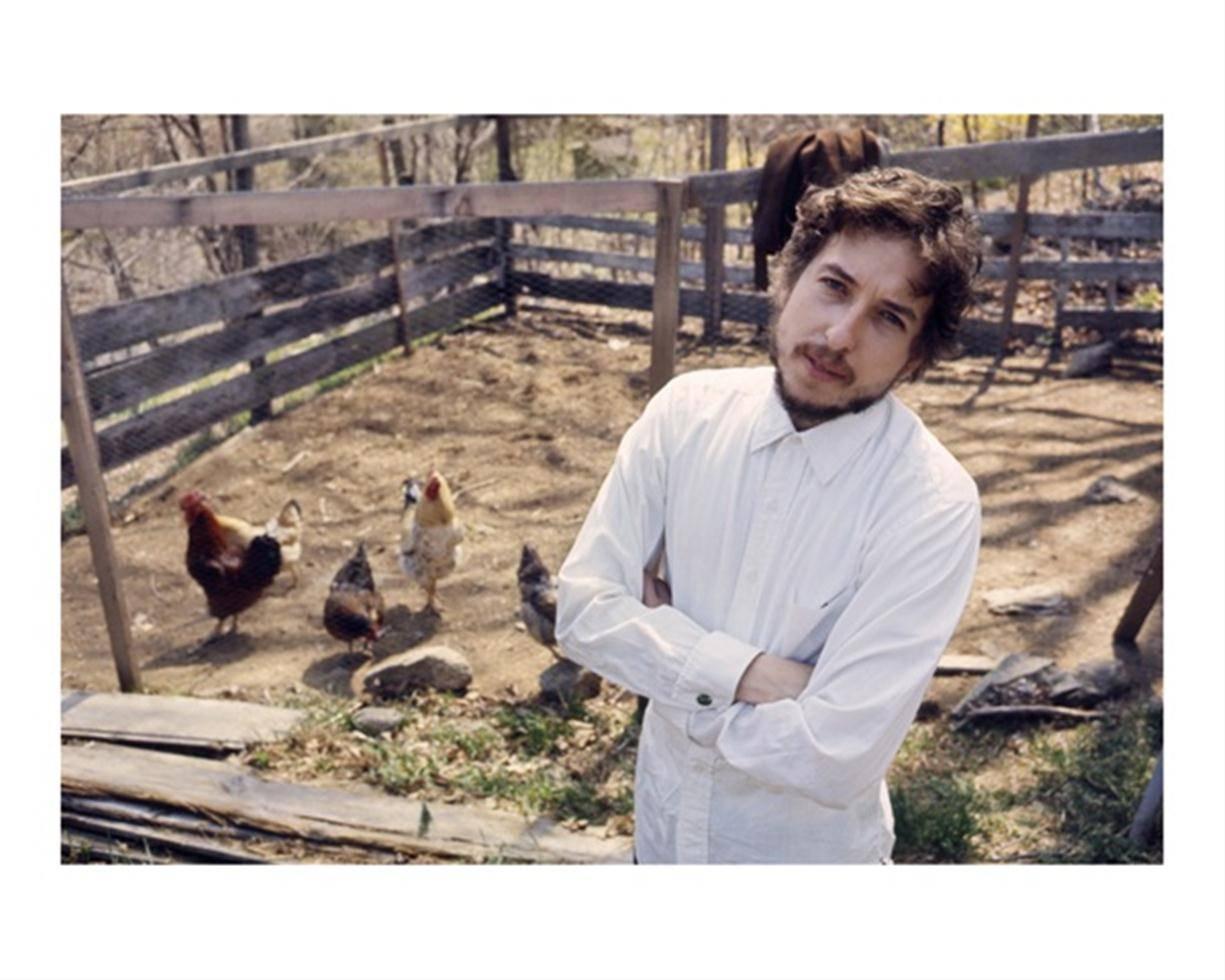 John Cohen Portrait Photograph - Bob Dylan, In Chicken Yard, 1970