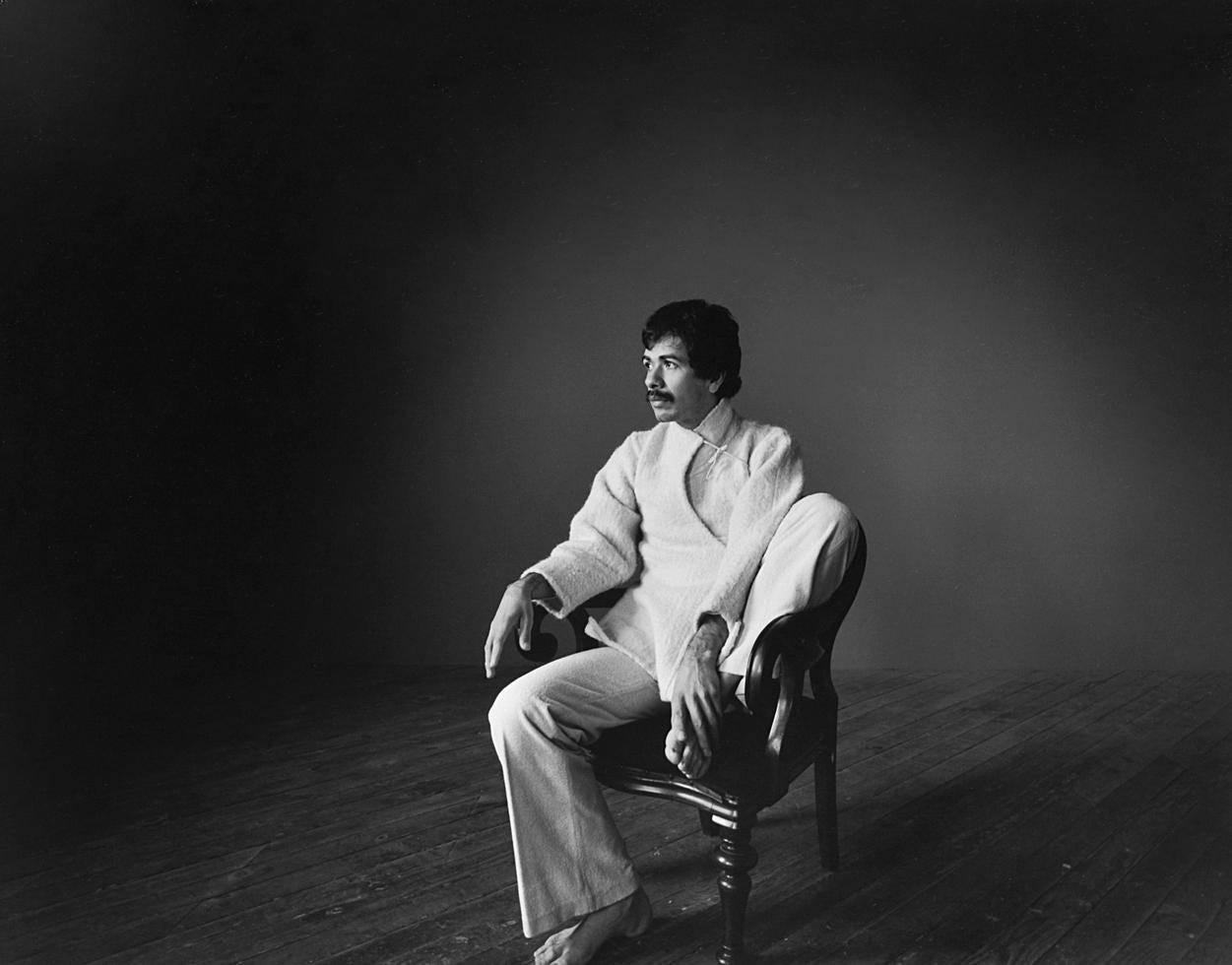 Herb Greene Black and White Photograph - Carlos Santana, San Francisco, CA 1972