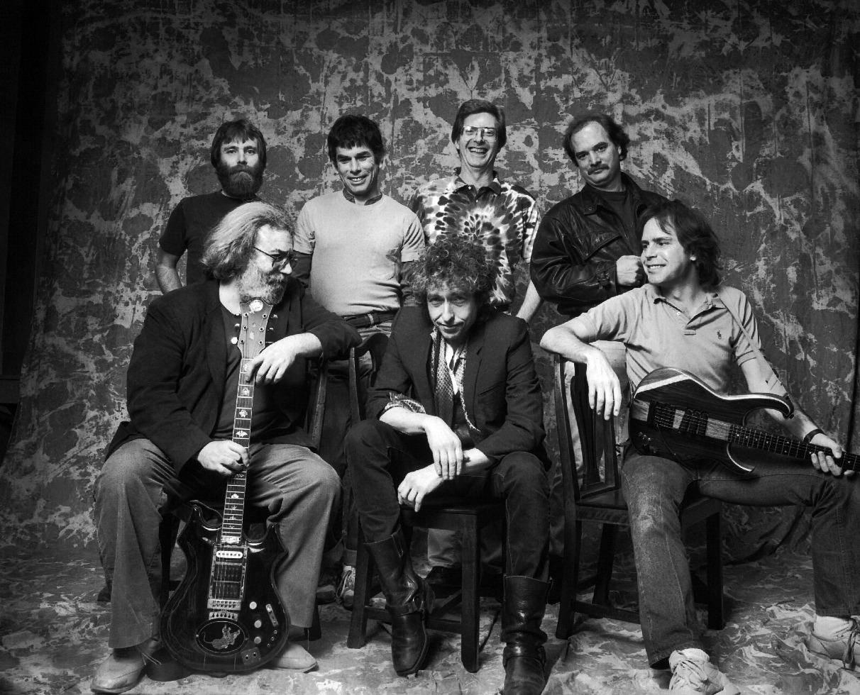 Herb Greene Portrait Photograph - Grateful Dead and Bob Dylan, San Francisco, CA 1987