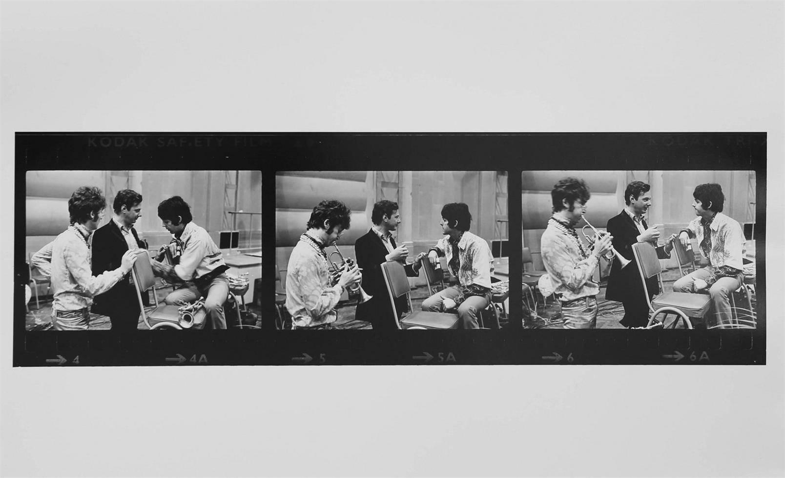 David Mangus Black and White Photograph - The Beatles, Triptych, Abbey Road Studios, 1967