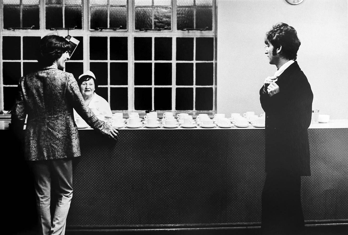 David Mangus Black and White Photograph - George Harrison and John Lennon, Abbey Road Studios, London, 1967