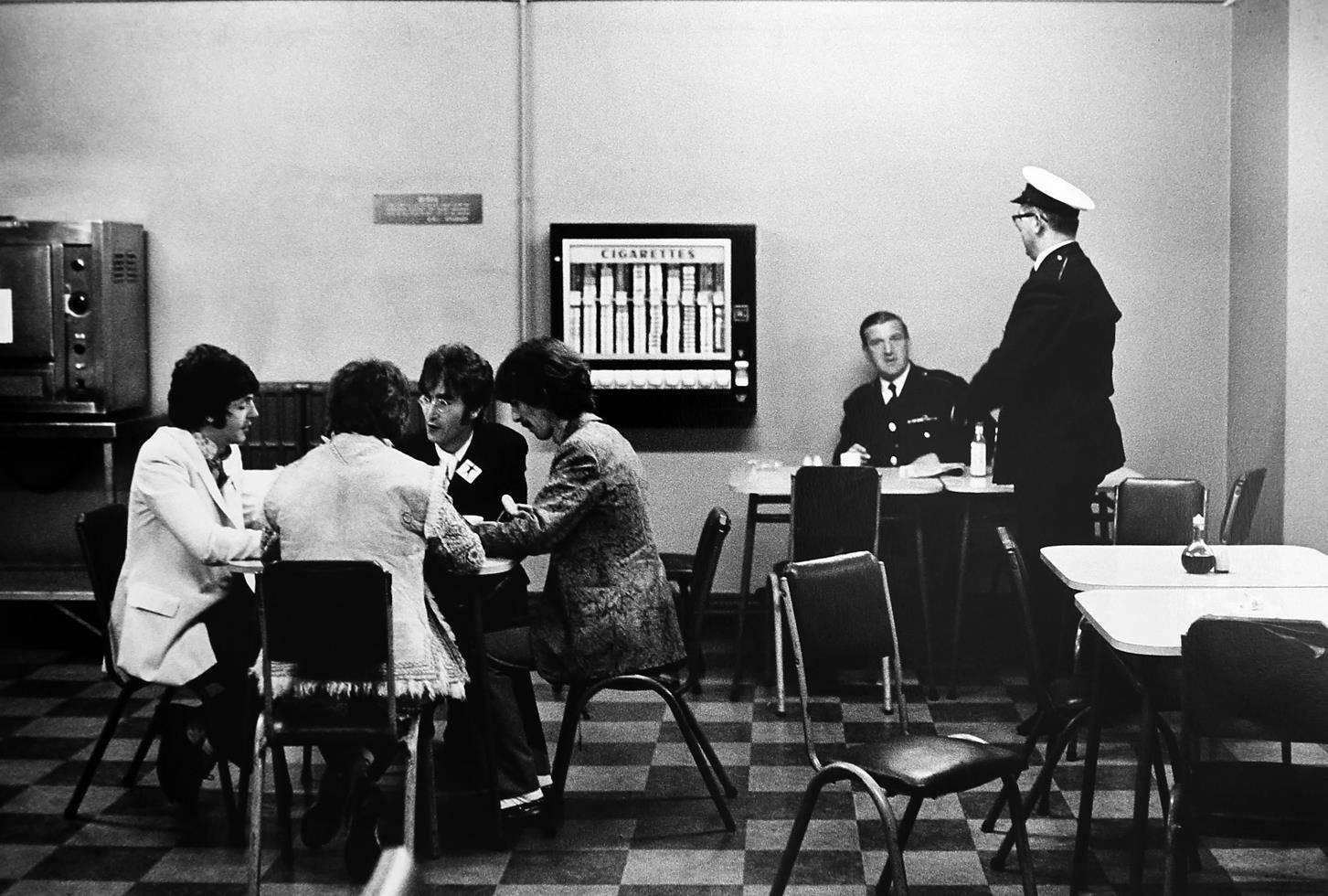 David Mangus Black and White Photograph - The Beatles Tea Time, London, 1967