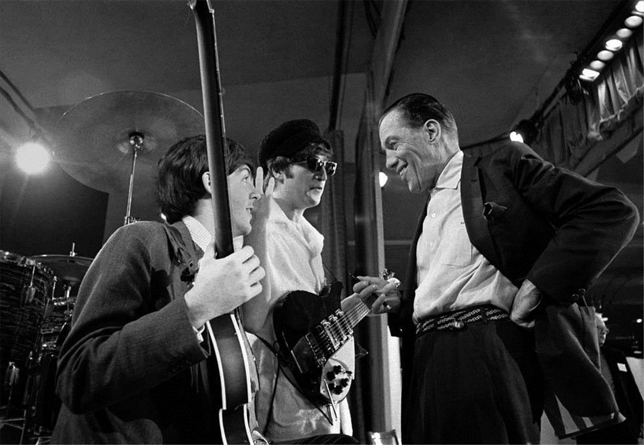 Charles Trainor Portrait Photograph - The Beatles and Ed Sullivan Back Stage [John Lennon and Paul McCartney]