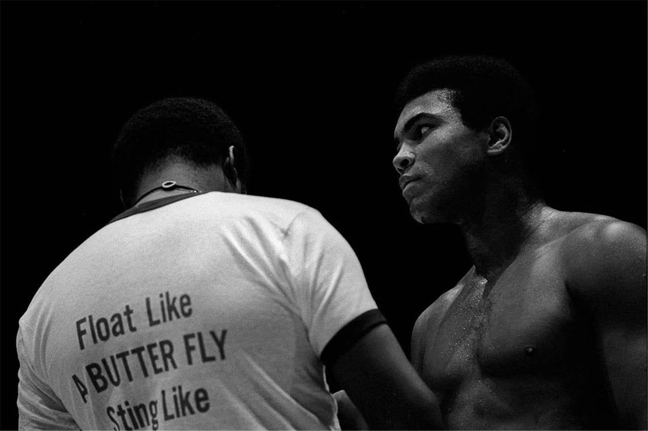 Brian Hamill Black and White Photograph - Muhammad Ali 
Bundini Brown, Fifth Street Gym, Miami, FL