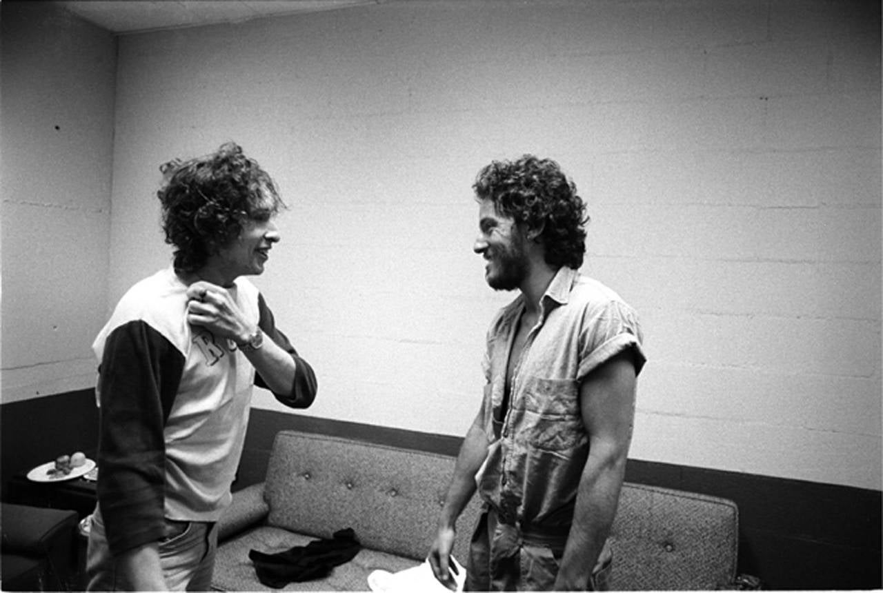 Ken Regan Black and White Photograph - Bob Dylan and Bruce Springsteen