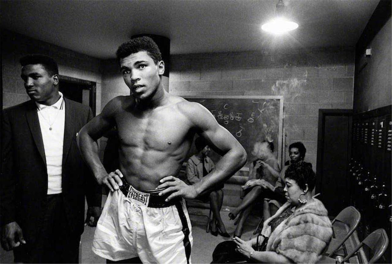 Art Shay Portrait Photograph - Muhammad Ali in Locker Room