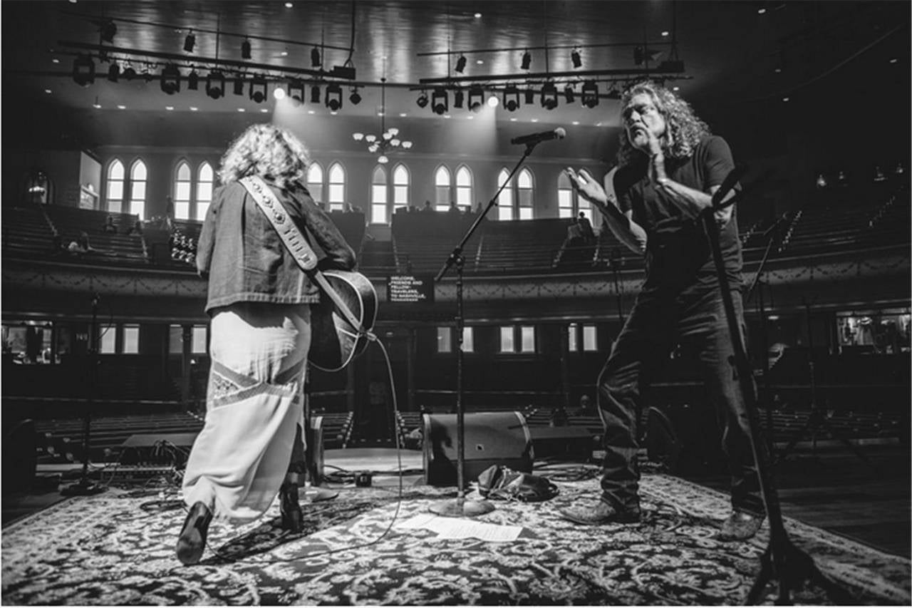 David McClister Black and White Photograph - Robert Plant and Patty Griffin