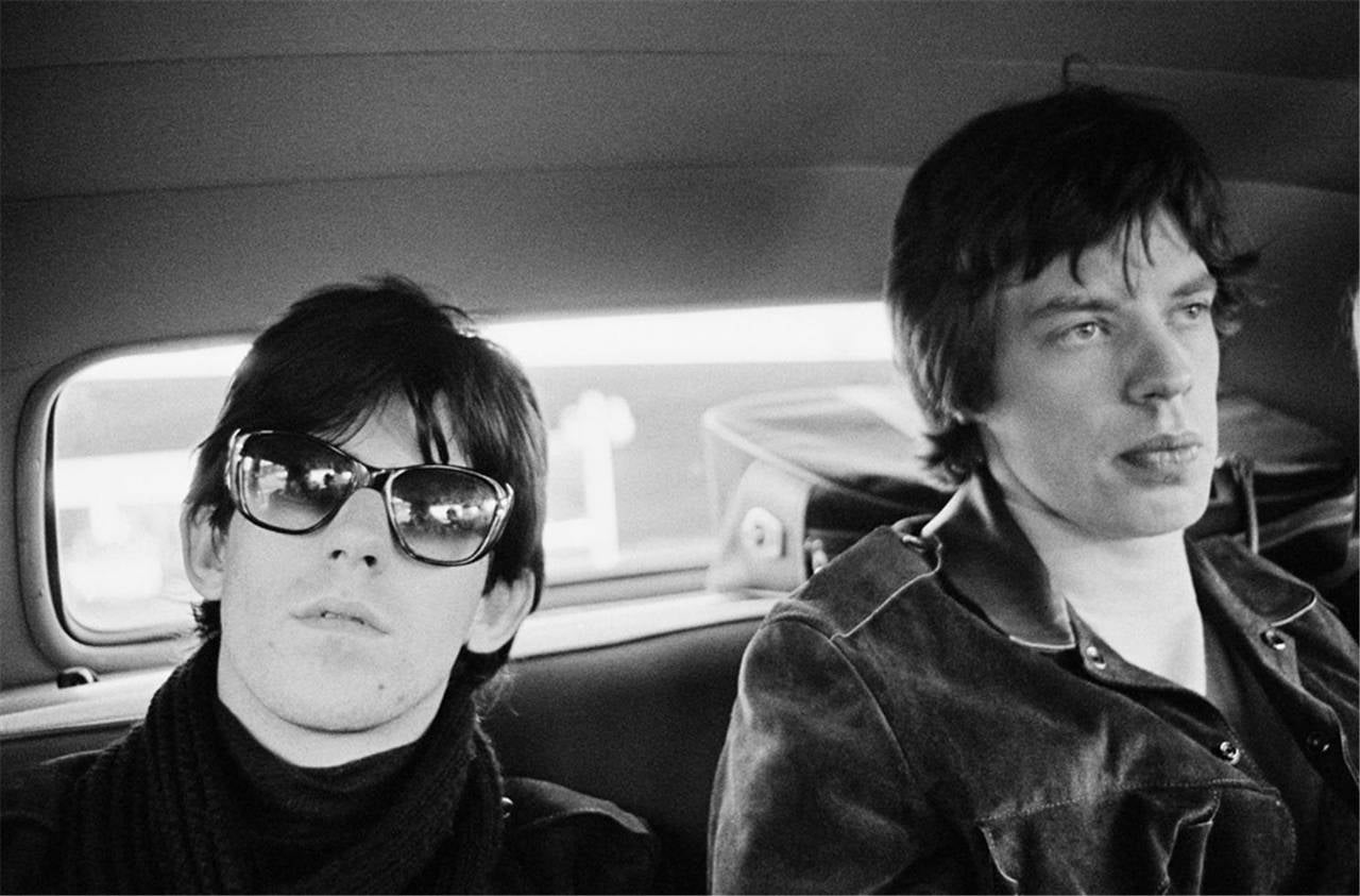 Gered Mankowitz Portrait Photograph - Mick Jagger and Keith Richards in limo