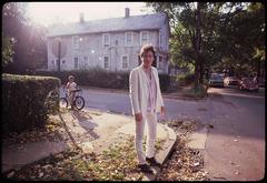 Bruce Springsteen outside his childhood home
