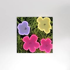 ANDY WARHOL - FLOWERS YP x Andy Warhol. Lámpara LED de neón de diseño. Arte pop, Pared