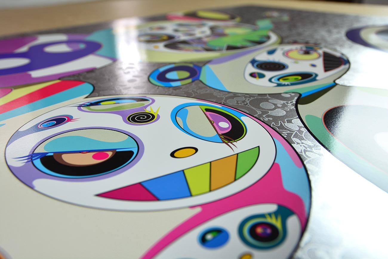 TAKASHI MURAKAMI: Spiral. Limited edition hand signed & numb. Superflat, Pop Art (Grau), Figurative Print, von Takashi Murakami