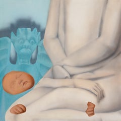 "Sulle ginocchia di mia madre" - Pittura figurativa contemporanea