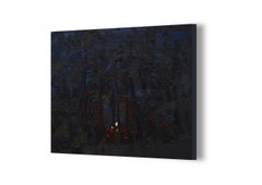 Campfire 28 June 23:38 - Modern Expressive Forest Night Landscape Painting