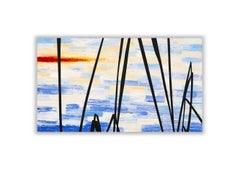Reeds, 12 luglio, ore 21:11 - Pittura paesaggistica espressiva, Natura, Vista sul lago
