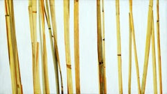 Reeds 27 January 09:18 - Minimalistic Landscape Oil Painting, Nature, Lake View