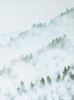 Brouillard, le 8 septembre à 9 h 35 - Paysage forestier de montagnes moderne et expressif