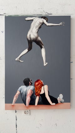 The Fall XVI - Contemporary Figurative and Expressive Oil Painting, Seascape